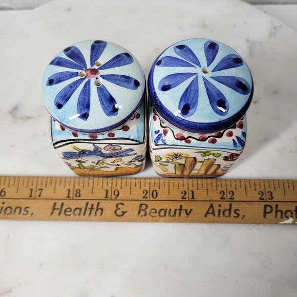 VTG Blue Bird Salt Pepper Shakers 4.25" Ceramic Hand Painted - Picture 2 of 15